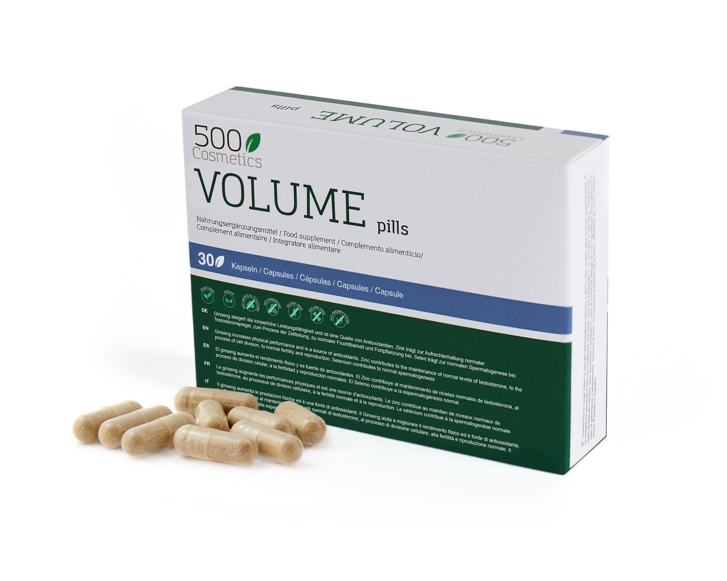 500Cosmetics Volume Pills, pastillas para mejorar la cantidad y calidad del esperma